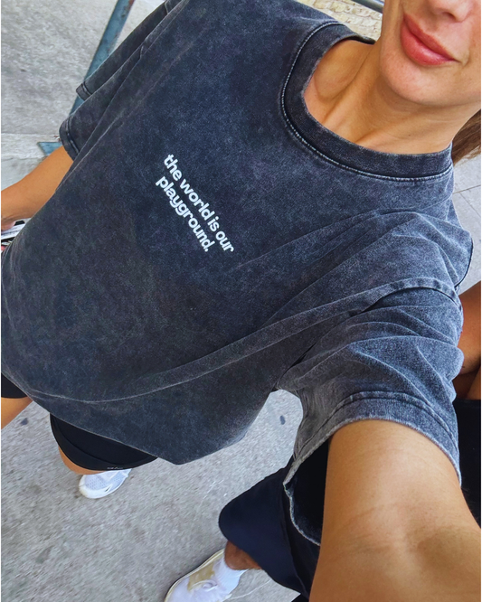the world is our playground oversized tee